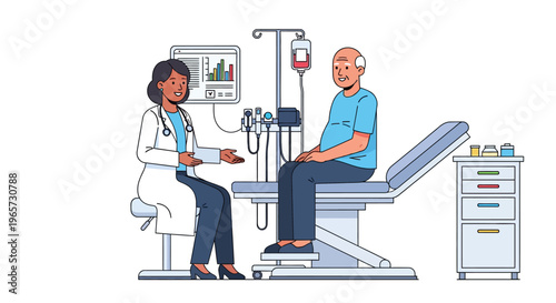 Doctor Consulting Senior Patient in Medical Office