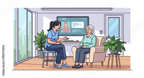 Female Doctor Consulting Senior Patient in Clinic