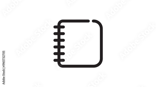 Spiral Bound Notebook Icon Isolated On White For Education And Writing Concepts