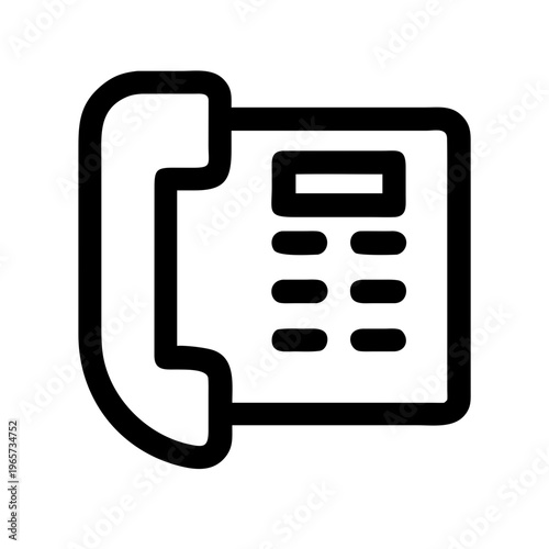 A simple black and white icon of a telephone handset