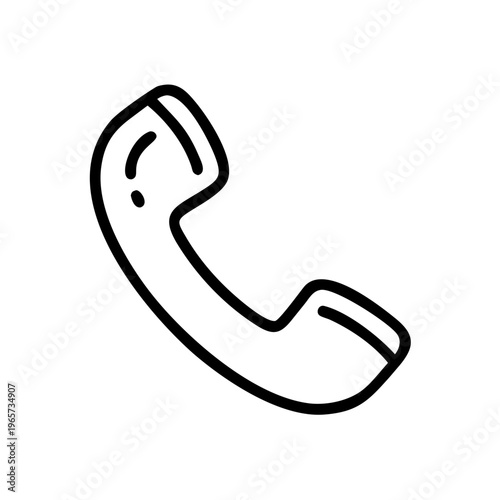 A simple black line art illustration of a telephone handset