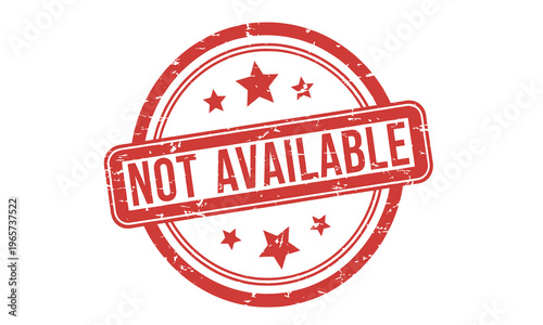 Red not available stamp with stars on white background image