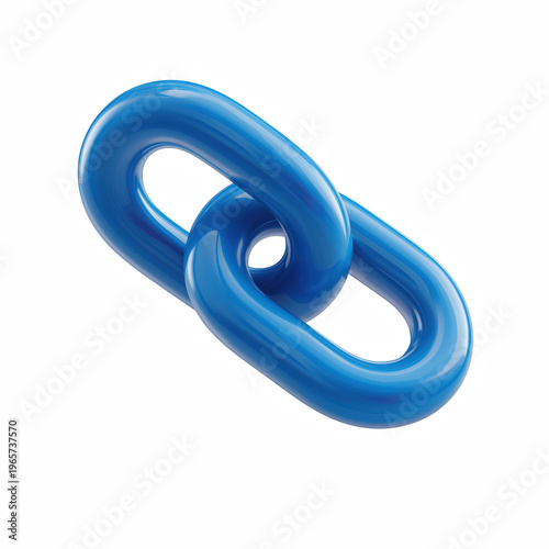 Blue chain link icon isolated on transparent background
