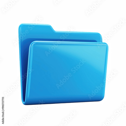 Blue folder icon isolated on transparent background