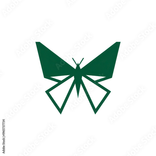 Abstract green butterfly icon