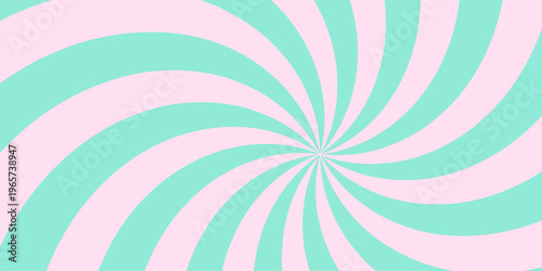 Spiral Candy Background with Blue and Pink ice cream whirlpool. Comic Twist Psychedelic Bg. Carnival Platful Backdrop with Circular Wavy Lines. Abstract Whirlpool Pattern for Birthday Flyer, Poster.
