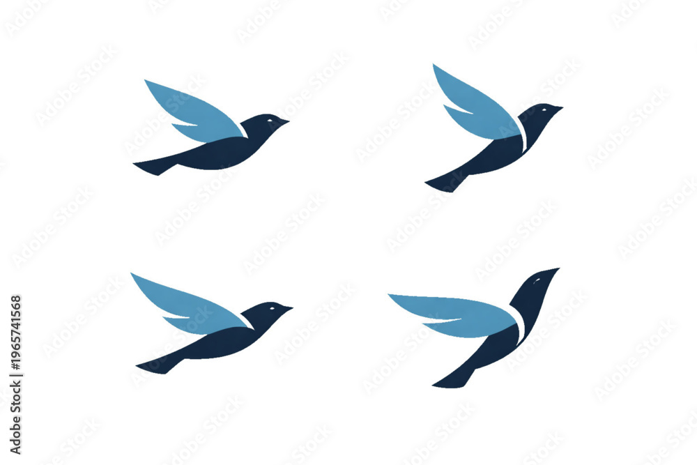 Obraz premium Bird Flight Icons – Abstract Motion and Direction