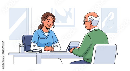 Compassionate Female Physician Consulting Senior Patient