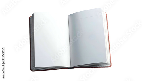 Open notebook with blank pages, a simple illustration on a black background