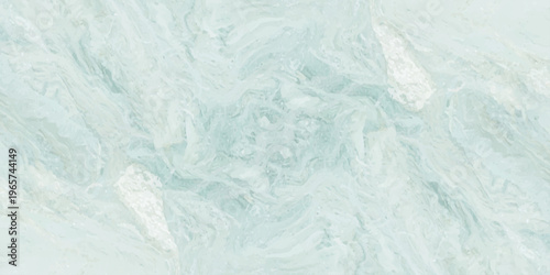Abstract mint green and white liquid marble texture background. Fluid acrylic paint swirls with ethereal wavy patterns.