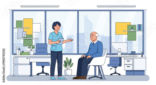 Doctor Explaining Medical Results to Senior Man