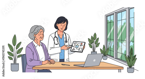 Doctor Explaining Medical Treatment to Senior Patient