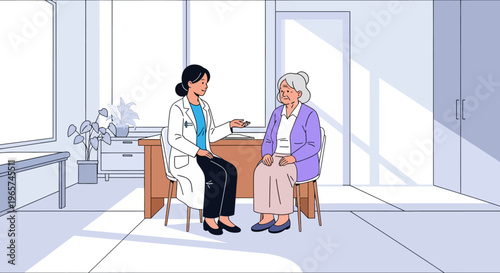 Doctor Explaining Wellness to Elderly Patient