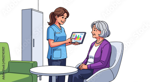 Doctor Showing Digital Medical Results to Senior