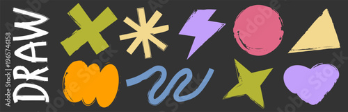 Foto hand drawn colorful grunge shapes