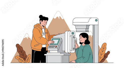 Medical Professional Assists Patient During Advanced Imaging Scan