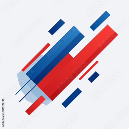 Free Download Abstract composition with red and blue shapes. - GFXLoad