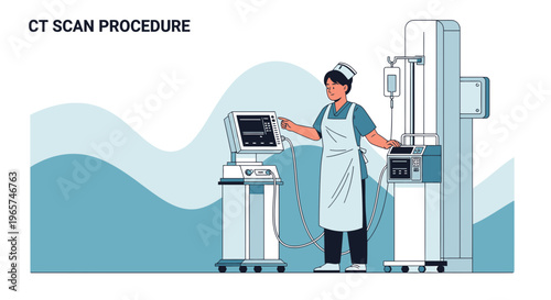Medical Professional Operating CT Scan Machine for Patient Diagnosis in Hospital
