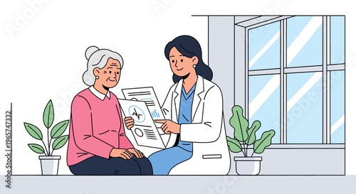Physician Explaining Medical Results to Senior Patient