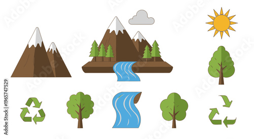 Eco friendly icons and symbols.