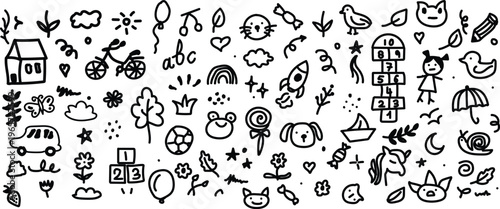 A collection of cute doodles for kids