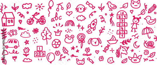 A collection of cute doodles for children