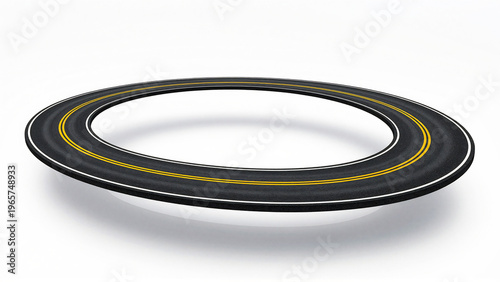 Dynamic 3D conceptual illustration of an infinite circular road, representing journey, continuity, and endless possibilities