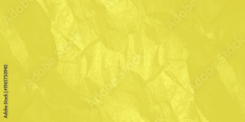 vibrant yellow crumpled paper texture background with organic creased folds and abstract wrinkled parchment surface