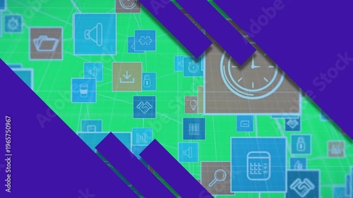 This graphic animation features a purple and pink colour splash on an alpha channel