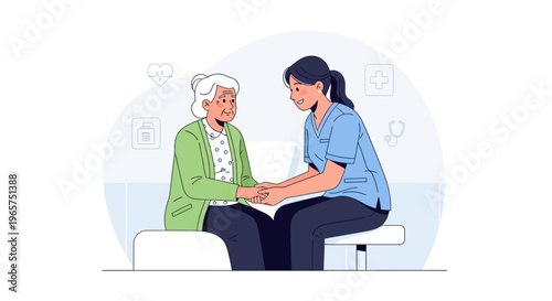 Caring Physician Talking to Senior Patient