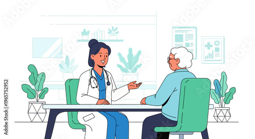 Doctor Explaining Health Plan to Senior Patient