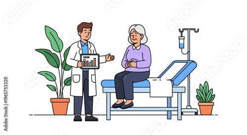 Doctor Explaining Medical Results to Senior Patient