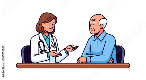 Doctor Explaining Medical Results to Senior Patient