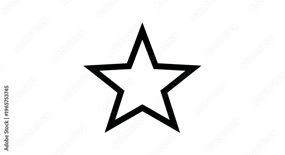 Fototapeta premium Simple Black Outline Star Icon Vector Graphic on White Background - Basic Geometric Shape Design Element