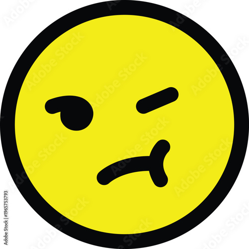 Tableau sur toile Pouting yellow face with sulking expression