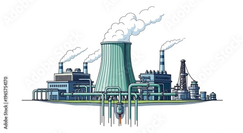 Nuclear Power Plant - Energy Production and Infrastructure.