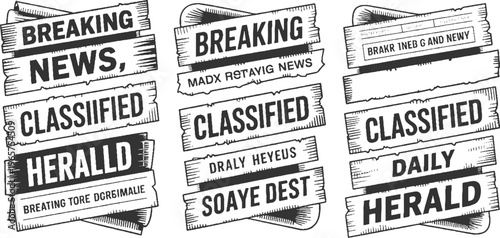 Vintage newspaper headlines breaking news classified daily herald