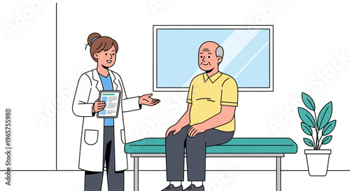 Physician Discussing Health Results With Senior Man