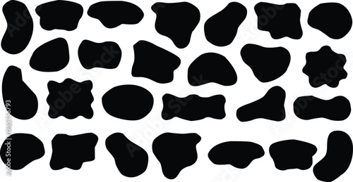 A black and white image of cow spots