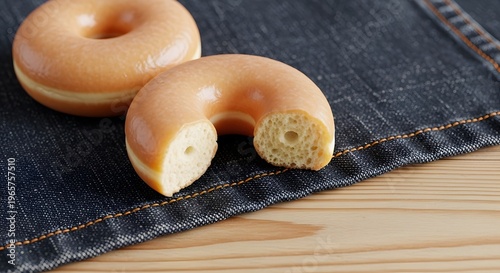Glazed Donuts on Denim Placemat