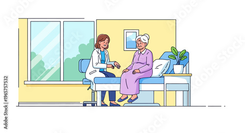 Caring Doctor Talking to Elderly Patient