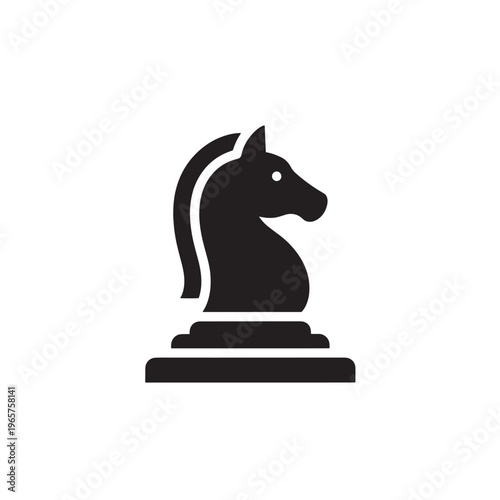 Chess knight piece icon representing strategic planning, clever leadership, tactical movement and logical competition.