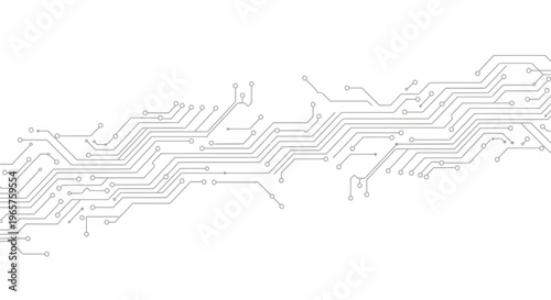 Abstract Electronic Circuit Board Lines Pattern, isolated white background.