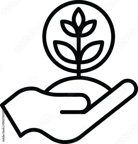 998 seedling in hand small sprout cradled vector illustration on transparent background