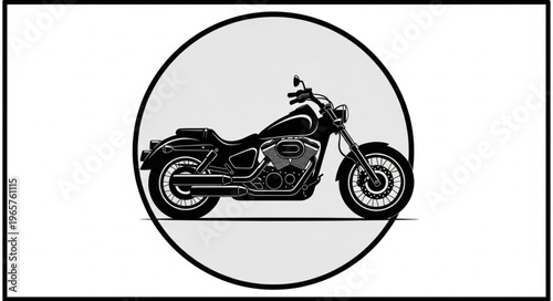 Black Motorcycle Side View Illustration.