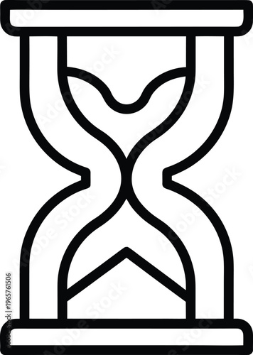 976 hourglass complete cycle sand fully settled vector illustration on transparent background