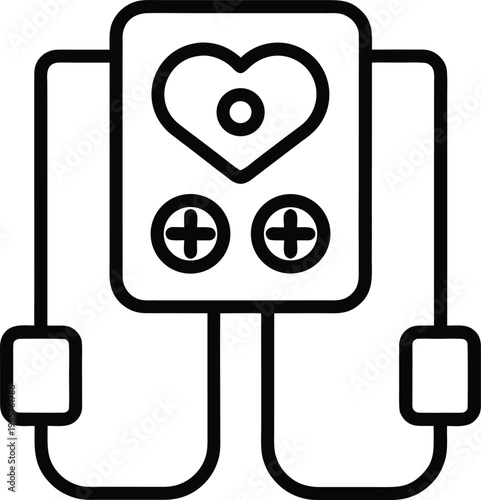 970 defibrillator AED flat unit with pad icons vector illustration on transparent background