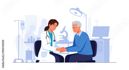 Compassionate Doctor Caring for Elderly Patient