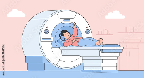 Patient undergoing MRI scan, medical imaging technology, healthcare concept