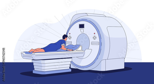 Patient undergoing MRI scan, medical technology, diagnostic imaging, healthcare concept